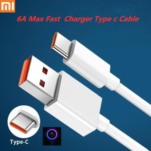 Original Xiaomi 6A Usb Type C Cable Charger Turbo Fast Charging Xiaomi Mi 11 10T 10Pro 5G 9 Poco M3 X3 NFC Redmi Note10 K30s k40