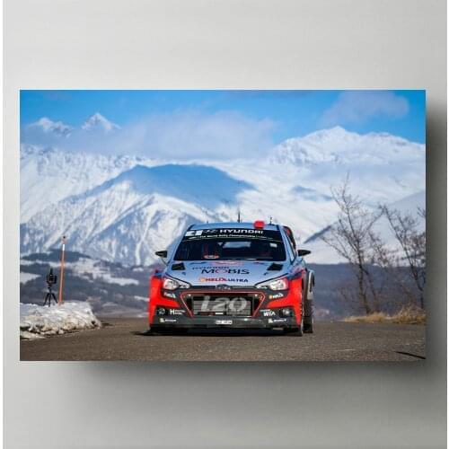 Supercar Posters Hyundais i20 W R C race racing rally Sport Car Picture Print in Canvas Paintings Wall Art for Home Room Decor