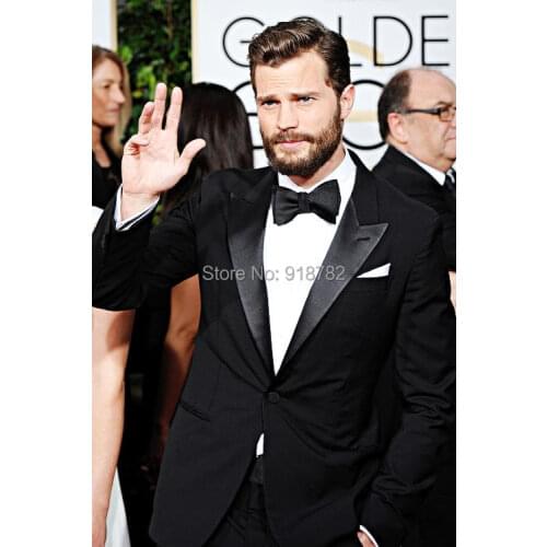 Latest Coat Pant Designs 2018 Black Peaked Lapel Slim Fit Men Suit Custom Made Tuxedo Wedding Suits For Men Groom Suits