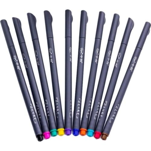 Sipa 10 Pcs Gel Pen Fine Color Hook Line Pen 0.38mm Drawing Stroke Needle Pen Gift for Kids Stationery Learning School Supplies