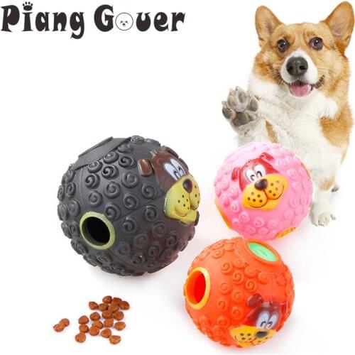 S/M/L Pet Ball Toy Leakage Food Chew Dog Toys Squeaky Snack Food Sound Ball