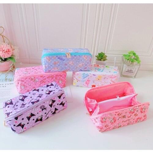 Sanrio hello kitty 3D cosmetic bag Kuromi pencil case storage bag Melody travel storage bag makeup folding bag Clutch coin purse