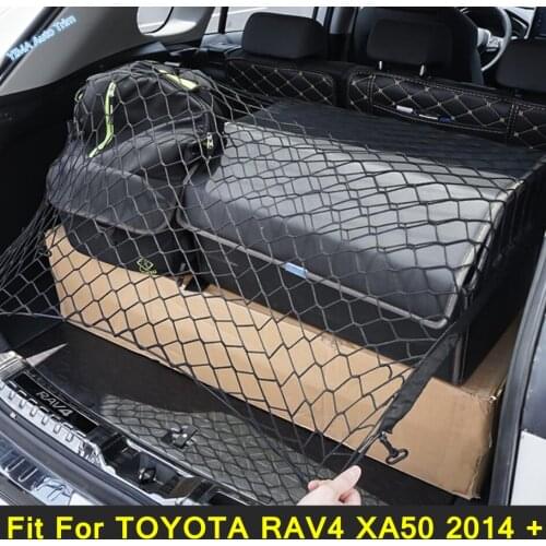 Car Styling Rear Trunk Storage Luggage Net Holder Boot Organizer Mesh 4 Hooks Fit For TOYOTA RAV4 XA50 2014 - 2021 Accessories