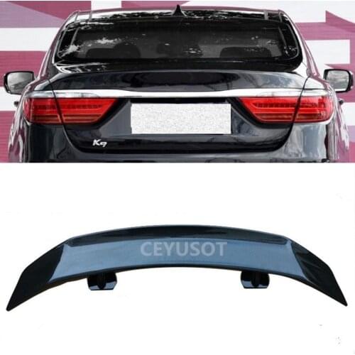 For Universal Spoiler WING NEW OLD KIA K9 ABS Material Car Trunk Boot Black Rear Lip Tail Decorative Black Accessories 2013-2021
