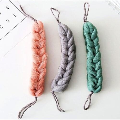 Rope Back Bath Sponge Shower Body Exfoliate Strap Flower Mesh Net Shoulder Scrubber Long Sponge Shower Body Wash Brush Foaming