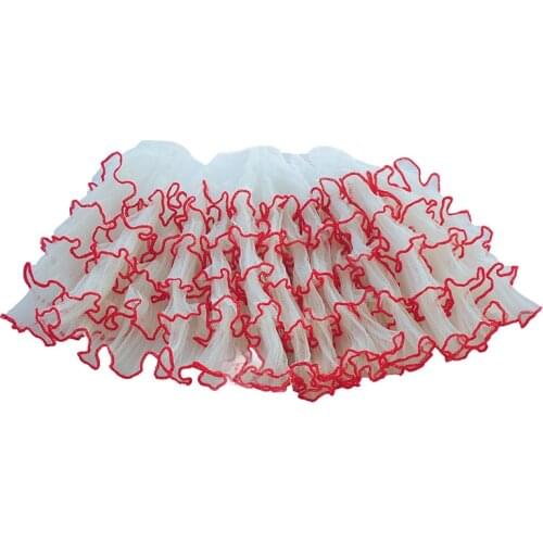 1M Pleated High Quality Dress Lace Fabric 15cm Applique Ribbon Elastic Voile Trim Lace Fabric Sewing Guipure encaje koronka QZ26