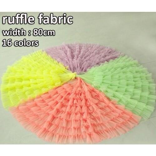 1Meter 3D Pleated Lace Fabric For Bubble Skirt 8-Layer Ruffle Mesh Gathered Lace Cloth Designer Material Party Dress Making
