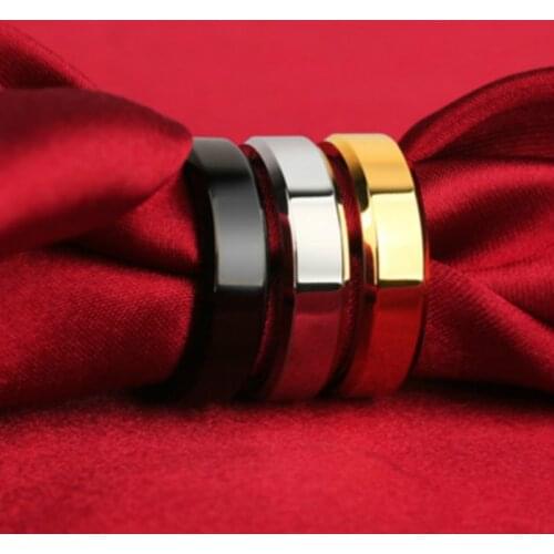 1pcs tri-colored Double Bevel Edge Steel Titanium Finger Rings Party Favors for Men and Women Rings Party decoration Gifts Suppl