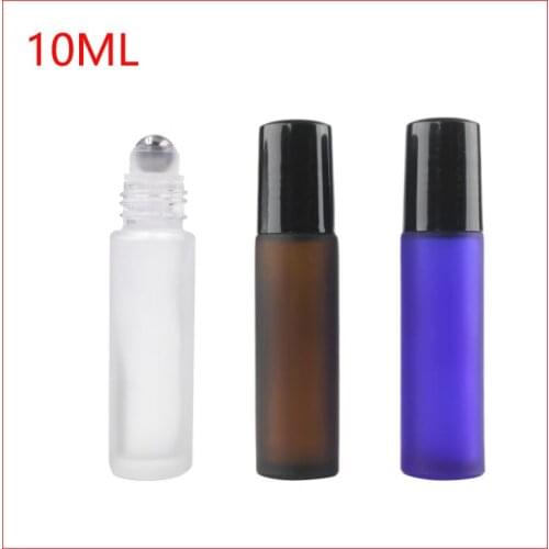 10ml Portable Mini Roll on Glass Refillable Perfume Bottle Empty Container for Liquid Essential Oil Fragrance Travel Bottle