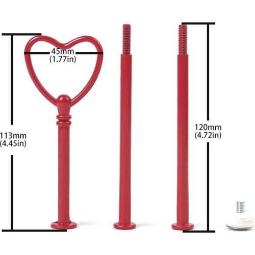 10pcs Three-layer metal cake tray support rod with heart