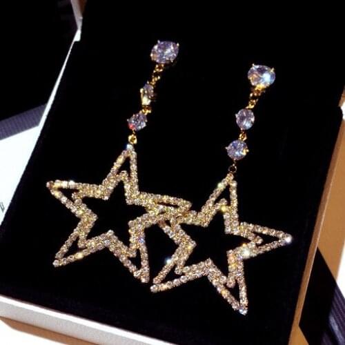 2020 New Winter Exaggerated Pentagram Earrings For women Party Line up Wedding Bride Jewelry Gift Wholesale