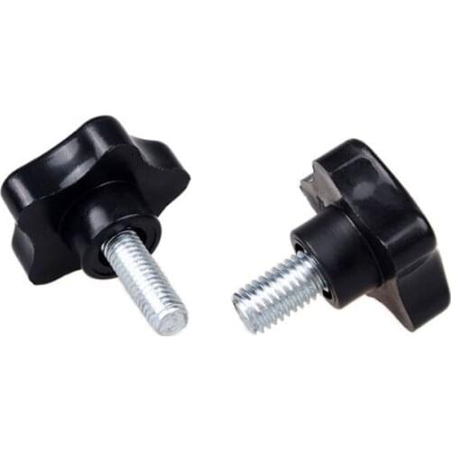 5pcs M6 Carbon steel five-star screw plum plastic head hand screws adjustable handle five-point star knob 12~30mm length