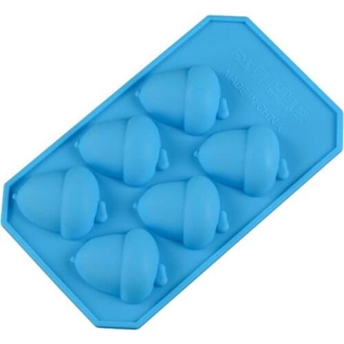 6 Cell Silicone Ice Cube Molds Acorn Pine Nuts Cake Mold for Chocolate Soap Candy