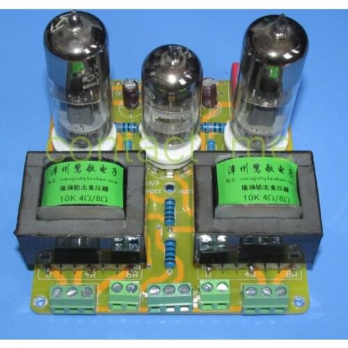 6N1 push 6N6 tube push-pull power amplifier board，stereo，power 1.5WX2,classic and simple structure, beautiful sound
