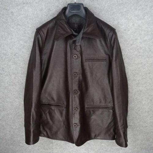 Free shipping.Brand new classic mens cowhide Jackets,quality men thick genuine Leather jacket.sales casual warm long coat