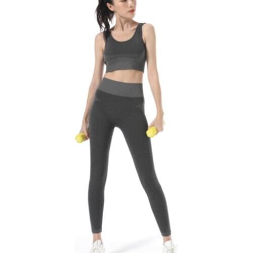 Breathable Fitness Yoga Sets Women Sportswear Casual Top And Leggings Ladies Seamless Sport Suit