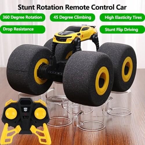 Elasticity Sponge Tire Big Foot RC Car Stunt Flip 360 Degree Rotation Slope Climbing Anti-collsion kids Electric bee RC car Toy