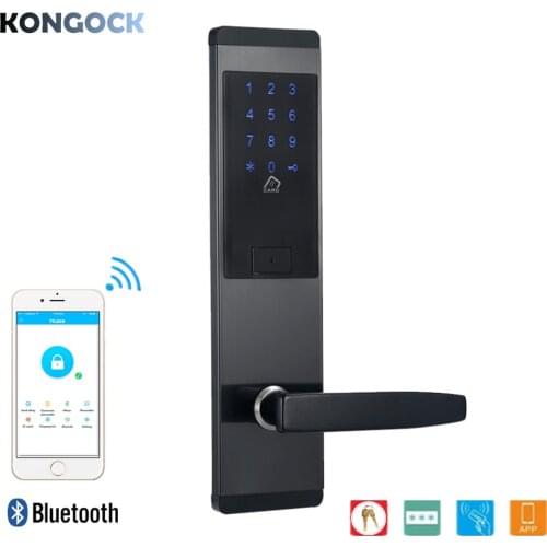 Bluetooth APP electronic smart door lock, RFID card digital password & key access for home and hotel airbnb or apartment