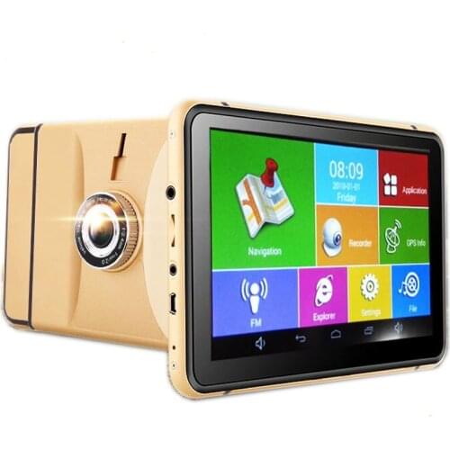 7.0" Touch Android GPS Navigation DVR Dash Cam Tablet PC Android 4.4.2 Quad Core 1.3G Bluetooth with Rear view Camera free map