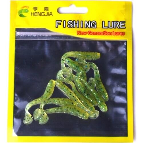 HENGJIA 10PCS 5CM 0.7G Fishing Wobbler Soft Jigging Worm Swimbaits Silicone Bait Fishing Lure