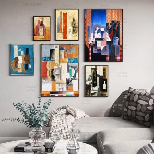World Famous Abstract Guitar Canvas Painting Modular Posters and Prints Wall Art Pictures for Living Room Home Decoration Gifts
