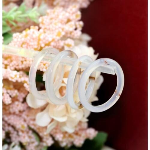 White personality fashion ring gift couple ring natural black texture men and women handmade brand jewelry