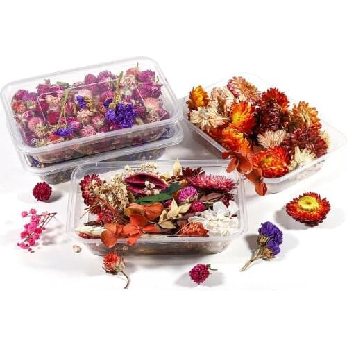 A Box Handmade Dried Flower Material Package DIY Scented Candle Broken Flower Material Immortal Real Flower Head Dried Plant