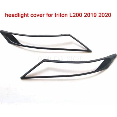 FIT for Mitsubishi triton L200 2019 2020 ABS matte black lamp covers headlight rear lamp fog light covers car accessories