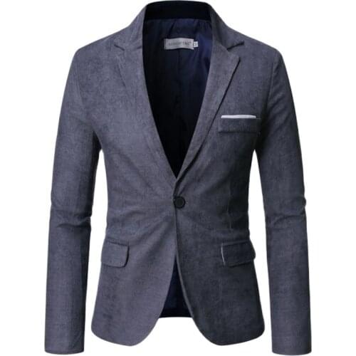 Suit Jackets，Mens Jacket，Four Seasons Small Suit, Comfortable Slim, Pocket Single Button Decoration, Pure Color Cotton Products
