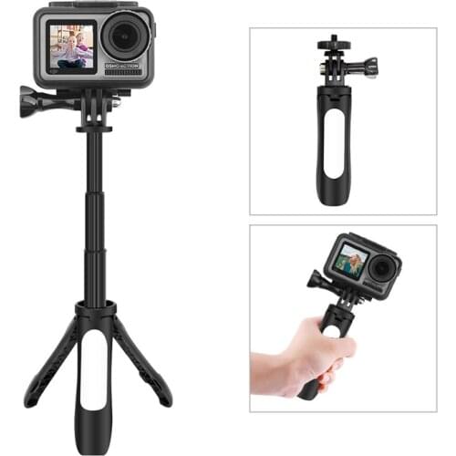 Mini desktop tripod Selfie stick holder aluminum Rod mount Portable for dji osmo action camera for gopro hero 5 6 7 8 camera