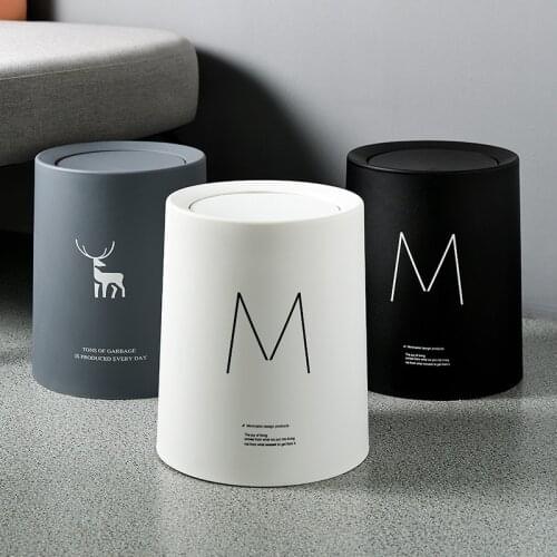 Nordic Style Trash Can Household Luxury ins Living Room Trash Can Bathroom Classification Trash Can Bathroom Accessories