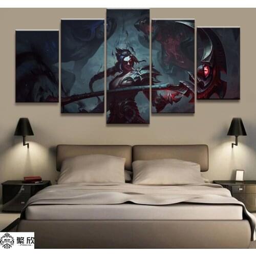 5 Panel LOL League of Legend Shieda Kayn Game Canvas Printed Painting For Living Room Wall Art Decor HD Picture Artworks Poster