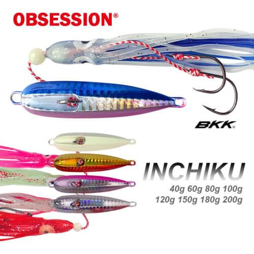 Bottomship inchiku Squid Octopus lure Metal Slow Jig Head Skirts Hook 40g60g80g Sinking Saltwater Fishing Marlin Lure Hard Bait