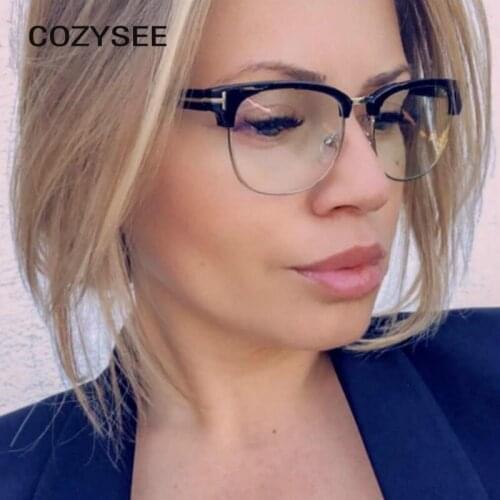 Half Frame Metal Women Glasses Frame Men Eyeglasses Frame Vintage Square Clear Glasses Optical Spectacle Frame myopia glasses