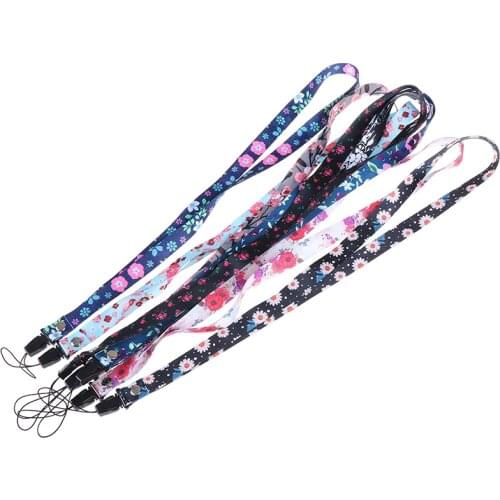 Flower Lanyard Neck Strap for keys ID Card Mobile Phone Straps for Huawei iphone USB Badge Holder DIY Hang Rope Lanyard
