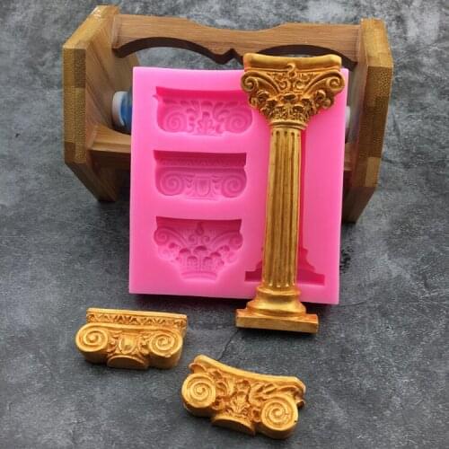 Roman column sugar cake mold European pattern sugar silicone mold DIY chocolate tools manual soap mold