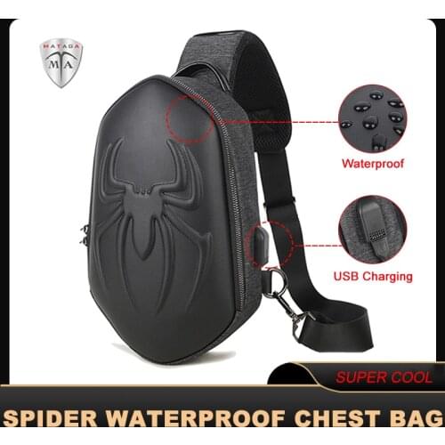 MTA Hard Shell Streetwear Sling Pack Crossbody Motor Cycling Backpack for College Student Unisex Running Chest Bag for Men