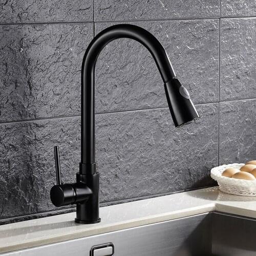 Kitchen Faucets Single Handle Black Pull Out Kitchen Faucet Single Hole Handle Swivel 360 Degree Sink Mixer Tap Mixer Tap