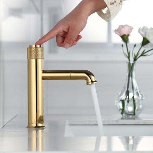 Bathroom Basin Faucets Solid Brass Degree Rotatable Sink Mixer Hot & Cold Single Handle Deck Mounted Water Taps Gold/Black