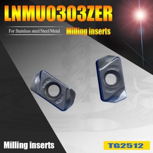 TuGe CNC fast drill face milling cutter LNMU 0303 inserts carbide LNMU0303 ZER milling insert for metal within HRC52