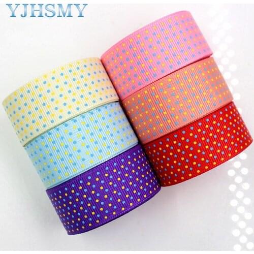 YJHSMY F-17630-256,22 mm 10 yards Cartoon Dot Printed grosgrain ribbons,DIY handmade Hair accessories Material wedding gift wrap