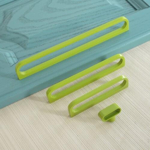 3.66" 5" 7.55" 12.6"Zinc Alloy Green Drawer Knobs Door Handles Kitchen Cabinet Handle Wardrobe Bookcase Handle Modern Decoration