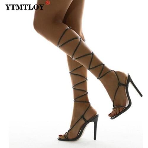 Perixir Design Women Sandals T-Tied Square Open Toe 2021 Summer New Super High Thin Heel 12cm Footwear Fashion Lady Party Shoes