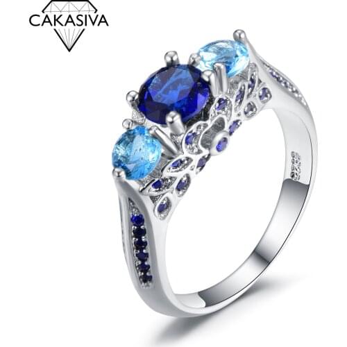 Womens 925 Silver Inlaid Full Gemstone Ring Engagement Wedding Birthday Gift Jewelry Ring
