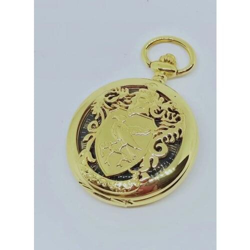 10pcs/lot Vintage Black Dial Hollowed Bird Pocket Watch Mechanical Hand Wind Skeleton Christmas Gift Watches