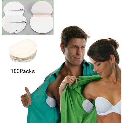200PCS 100Packs Summer Armpit Sweat Pads Deodorants Stickers Disposable Absorbing Underarm Pads Perspiration Sweat Guard Pads