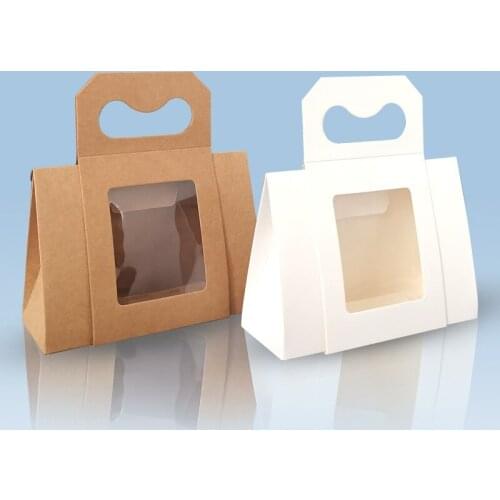 200Pcs Kraft paper Mini window small Box Portable Chinese blank gift box Tea Packing Box Wholesale