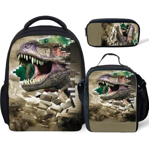 3pcs/set Dinosaur Printing Kindergarten Schoolbag Toddler Backpack School Bags for Kids Boys Satchel Mochila Escolar