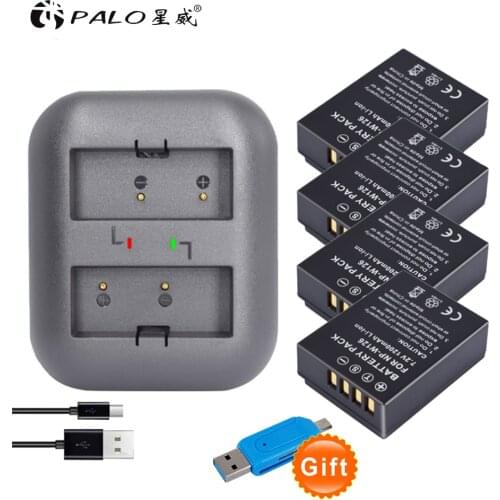 4Pcs 1200mAh NP-W126 Li-ion NPW126 Digital Batteries + Charger for Fujifilm Fuji X-Pro1 XPro1 X-T1 XT1 HS30EXR HS33EXR X PRO1