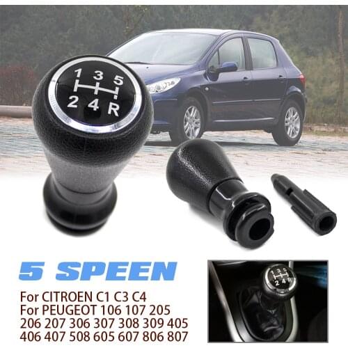 5 Speed Car Manual Gear Shift Knob Adapter Lever For Peugeot 106 206 306 406 207 307 407 508 605 607 806 807 Citroen C2 C4
